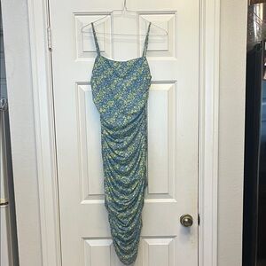 Forever 21 Floral Ruched Dress L NWOT
